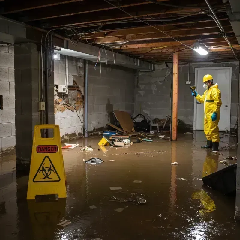 Flooded Basement Electrical Hazard in Normandy, MO Property