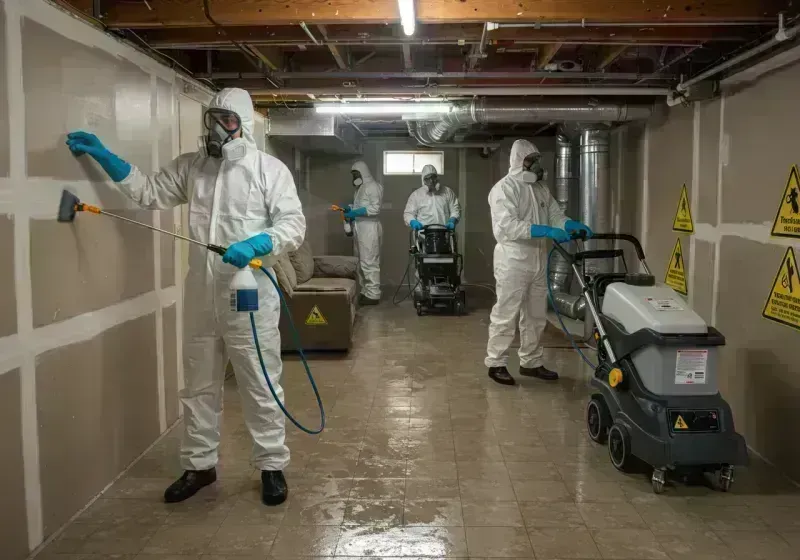 Basement Moisture Removal and Structural Drying process in Normandy, MO